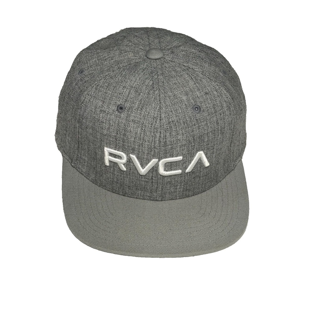 RVCA Gray Snapback Hat with White Logo